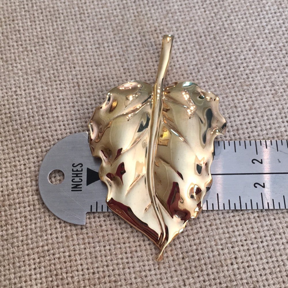 Gold Plated Solid Sterling Silver Leaf Pendant - image 4